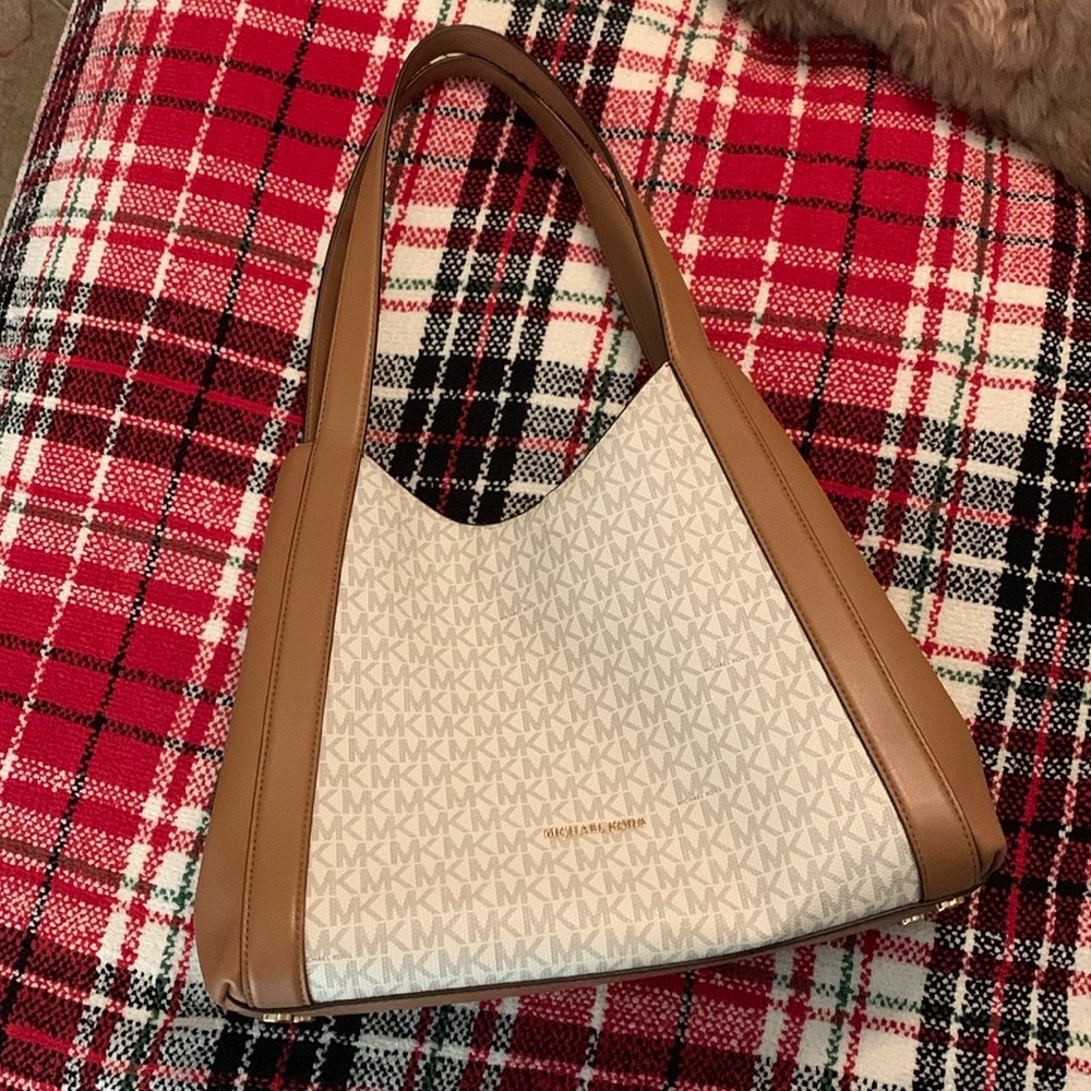 Brand new - Michael Kors leather and canvas bag.